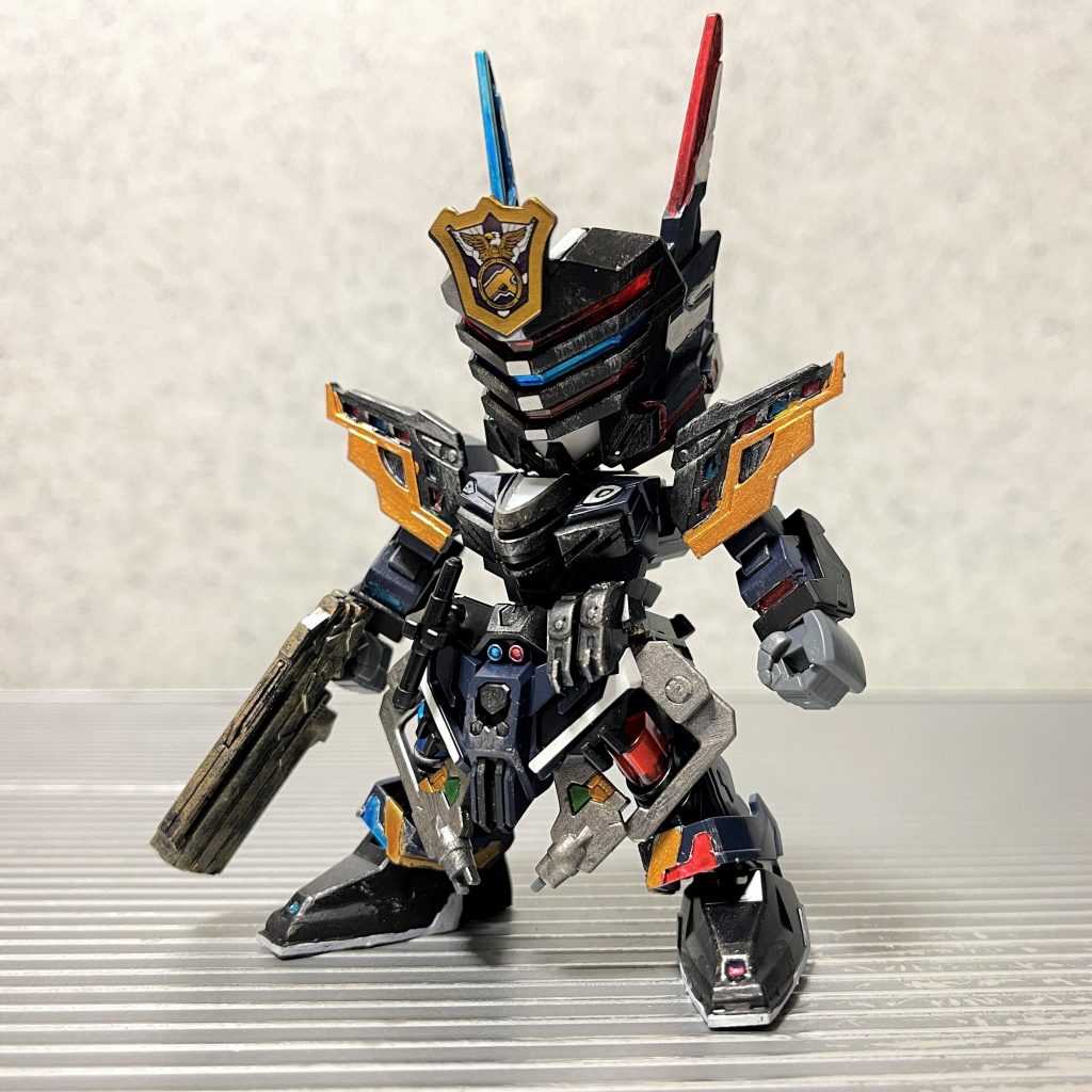 (　。・v・。)ﾉ 今回は久方ぶりのSDガンダムです。頭頂部と一部白色の箇所にシールを使用した以外はシタデルカラーによる部分塗装となっています。