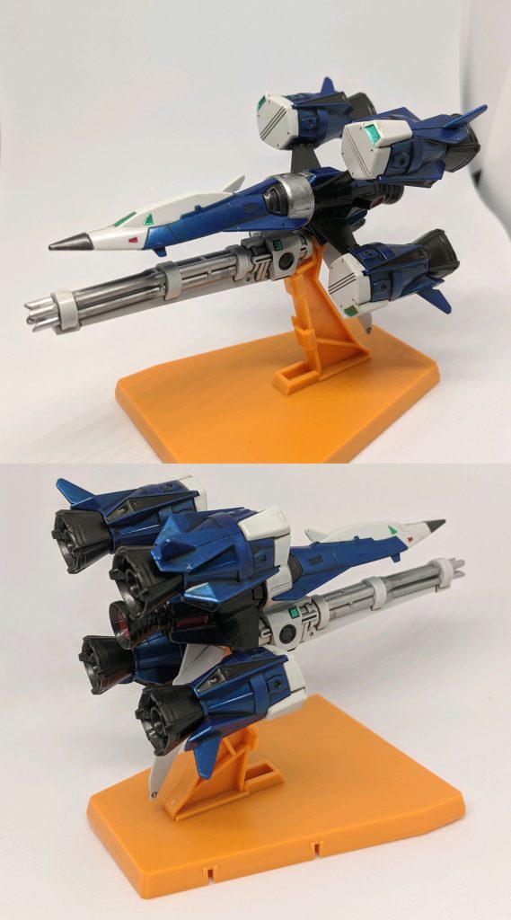 ガンバレルストライカー［ツヴァイ］「ダガーL2号機のストライカーパックとして配備された改修機、左右のウイングを排除し姿勢制御用バーニアへ換装、その他武装の性能も向上化されているが、オールレンジ攻撃関係のシステムが破損しており、それらのシステムを排除した後、新たにセンサーユニットが組み込まれた。」ジャンクパーツと化していたガンバレルストライカーを引っ張り出して小改造しました。