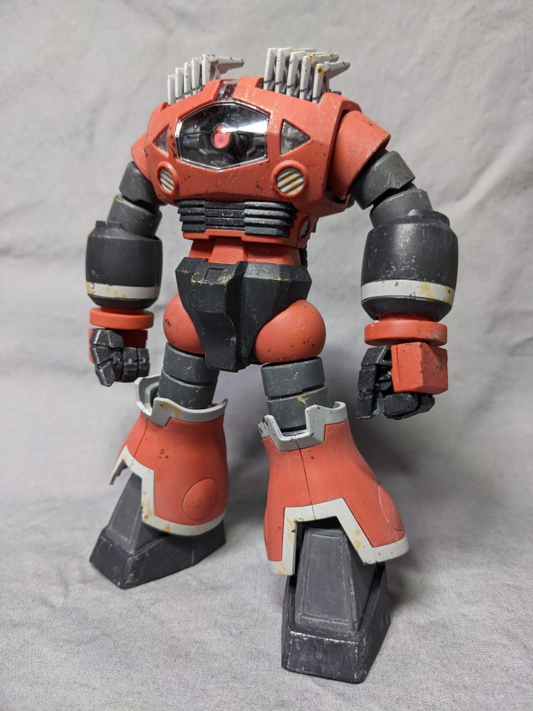 いつものチッピング+銀チョロ+ガンダムマーカーオレンジで錆感プラス。つや消し吹いてフィニッシュです。