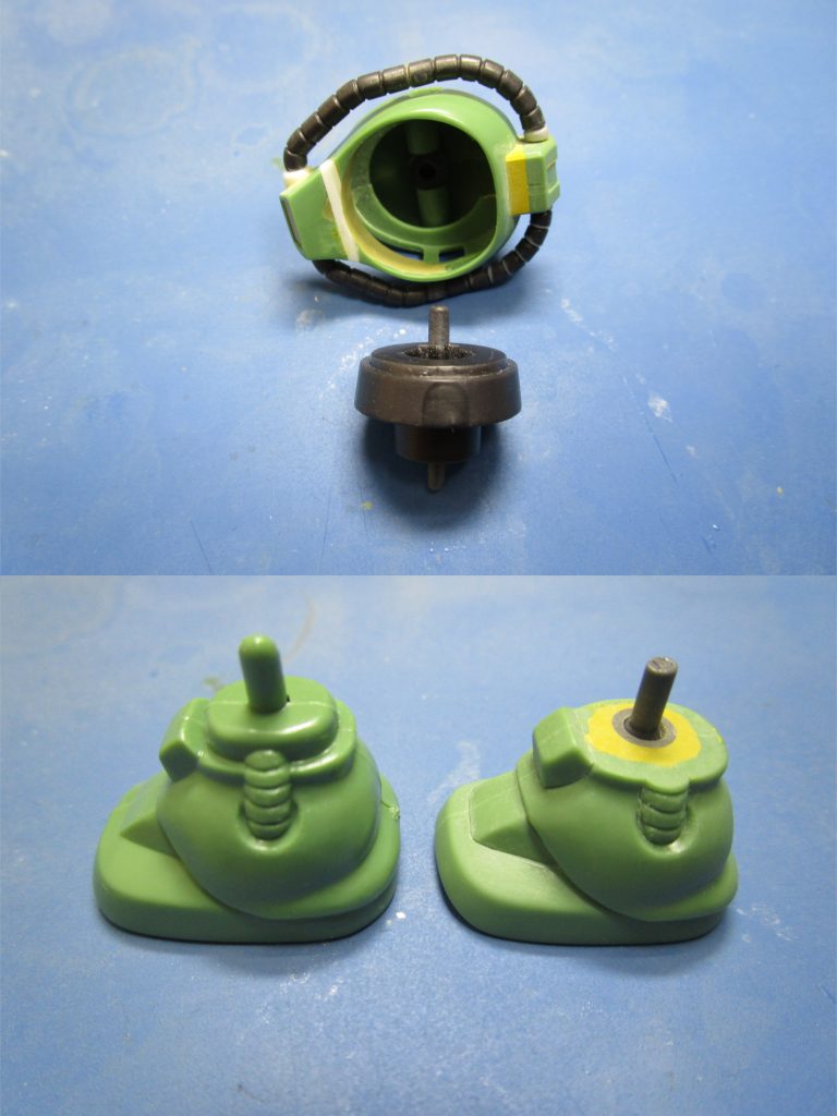 モノアイレールは後ハメ。足は太もも部分をカット。