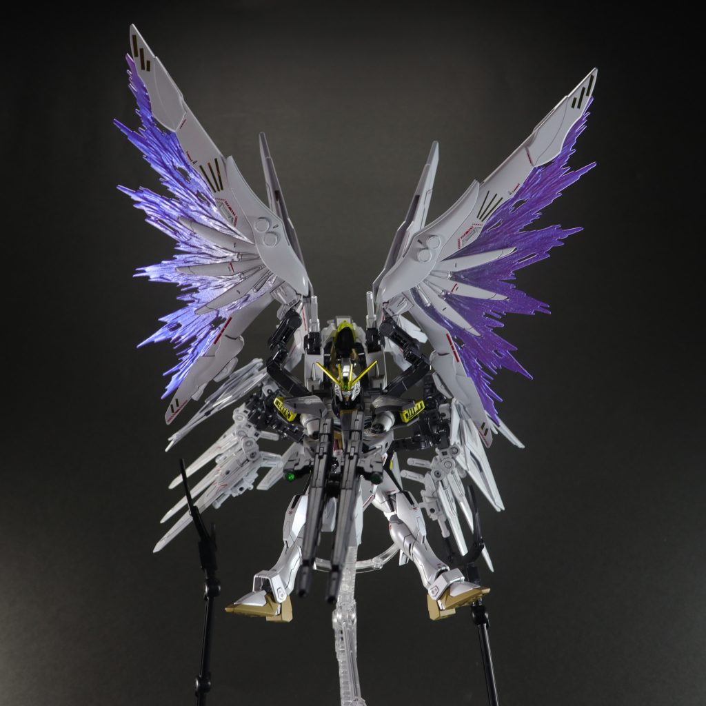 本機に搭載された最大の武装が「ツインバスターライフル」である。大型のライフルであるため取り回しに難があるが、MSに搭載できる武装としては最大火力の武装となっている。また、後述する「エクシード」とはジョイントを介した合体機構を備える。