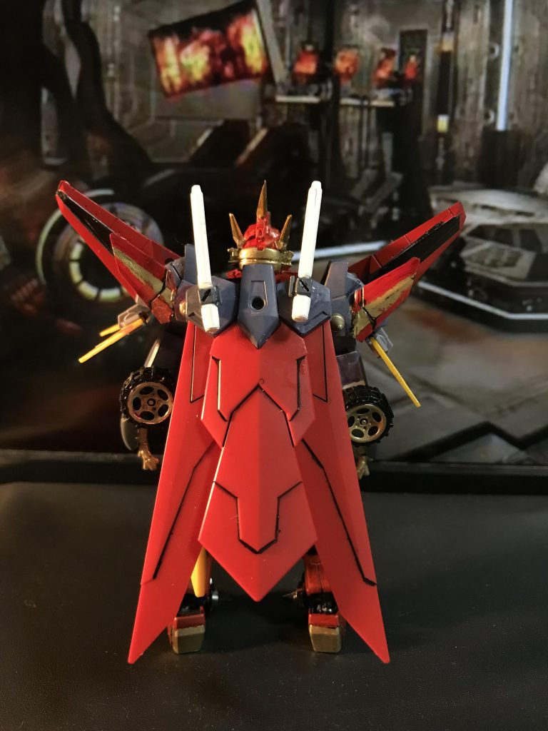 リアビューです。なんとかビームのキャノン砲は家に残っていた食玩のセンチネルのビームカノンをつけました。