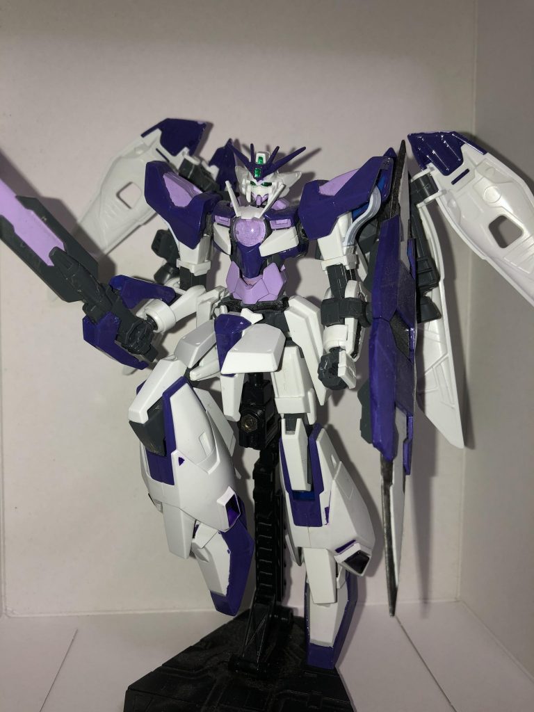 バインダー展開。というわけで、答えは……。頭とバックパック→ウイングゼロ腕とGNドライヴ→エクシア胴体→クアンタ腰と足→ゼータとなっております。トランザムとゼロシステムが使えるので、そこはちょっと夢を盛りすぎでしょうかね。その代わりに大技は使えない武装となってます。今回はこんなところでしょうか。後日、ダブルオーフリーダムとバチバチしている画像を上げようと思っています。お付き合いありがとうございました!