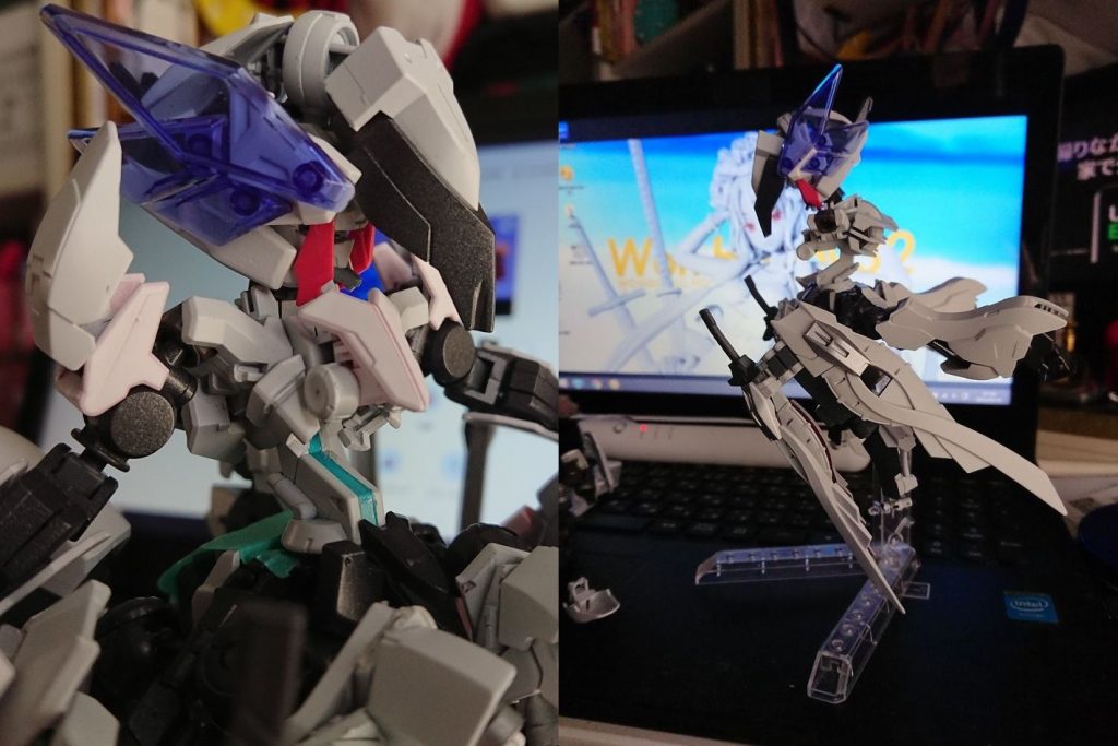 クリアパーツは迷いましたが、塗らないままの方が綺麗と判断。そのままにしました。〇トブキヤさんのです。横からのS字っぷりが大スキ!です。