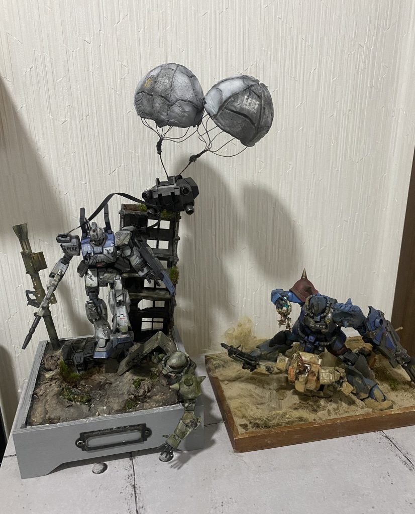 この二つのジオラマを並べたくて作成しました！自分解釈の二体のジオラマ！