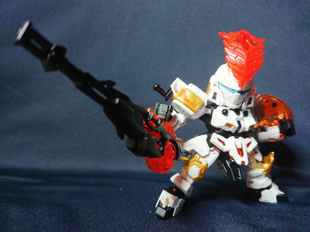 今回のSDGWヒーローズ(三国創傑伝)のCS仕様制作は、夏侯惇と同時制作しました。フレームのみの組み込みで頭身も変わるため、頭部も大きく感じなくなり見栄えは良くなりました。