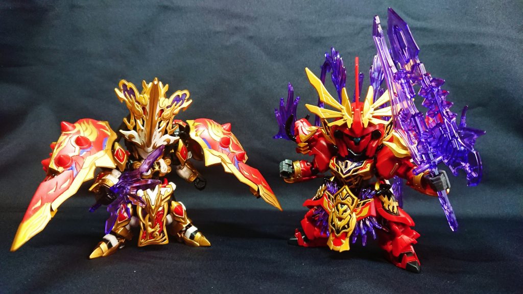 過去作の貂蝉クシャトリヤと同様に、塗装の手間はSDでも上位かと思います。