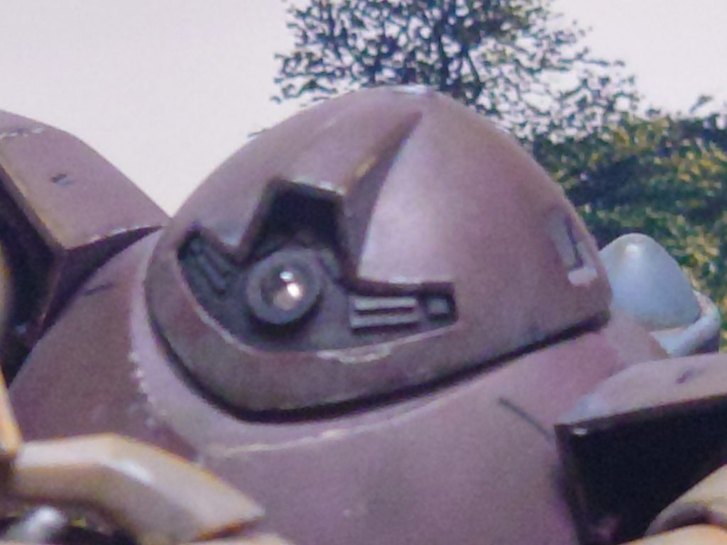 ゴックのモノアイがシールだったので、プラバンやプラパイプなどでディティールアップ。