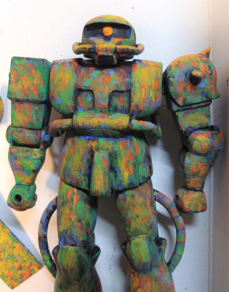 だんだん明るい色を重ねていきます。下地はこれで終了ですが、かなり根気が必要でした。