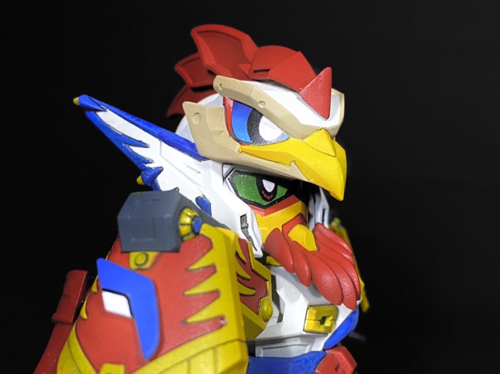 トサカにちょっとプラ板使ったりしたけど、ほぼノンスクラッチ。