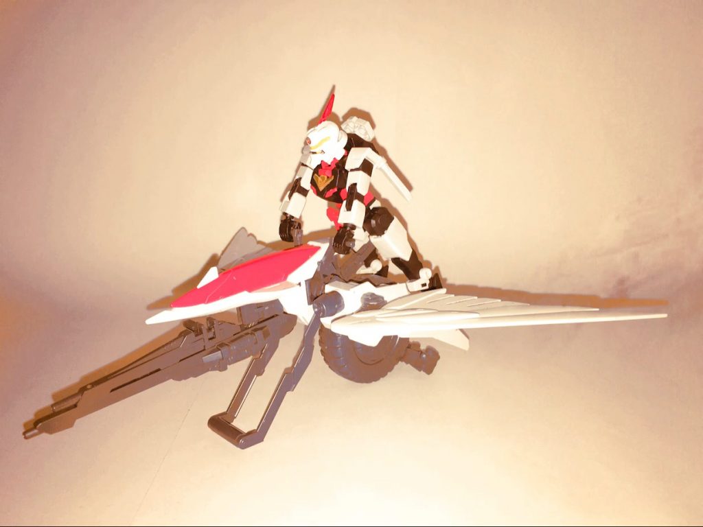 ガンプラバトル・ネクサスオンラインは戦争のない平和な世界で繰り広げられるMS戦であり、そのルールはMS戦は勿論、オブジェクトの防衛戦や陣取り、など様々である。アクイラはMS同士のレースが得意であり、そのルールにおいては一種のレコードブレイカーとなっている。