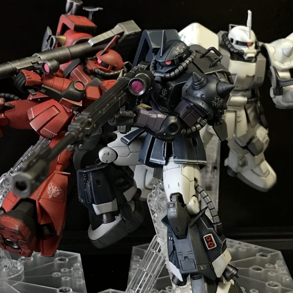 そして胸アツの、高機動型ザク勢揃い！こんな部隊があったら無敵そうです(^^)