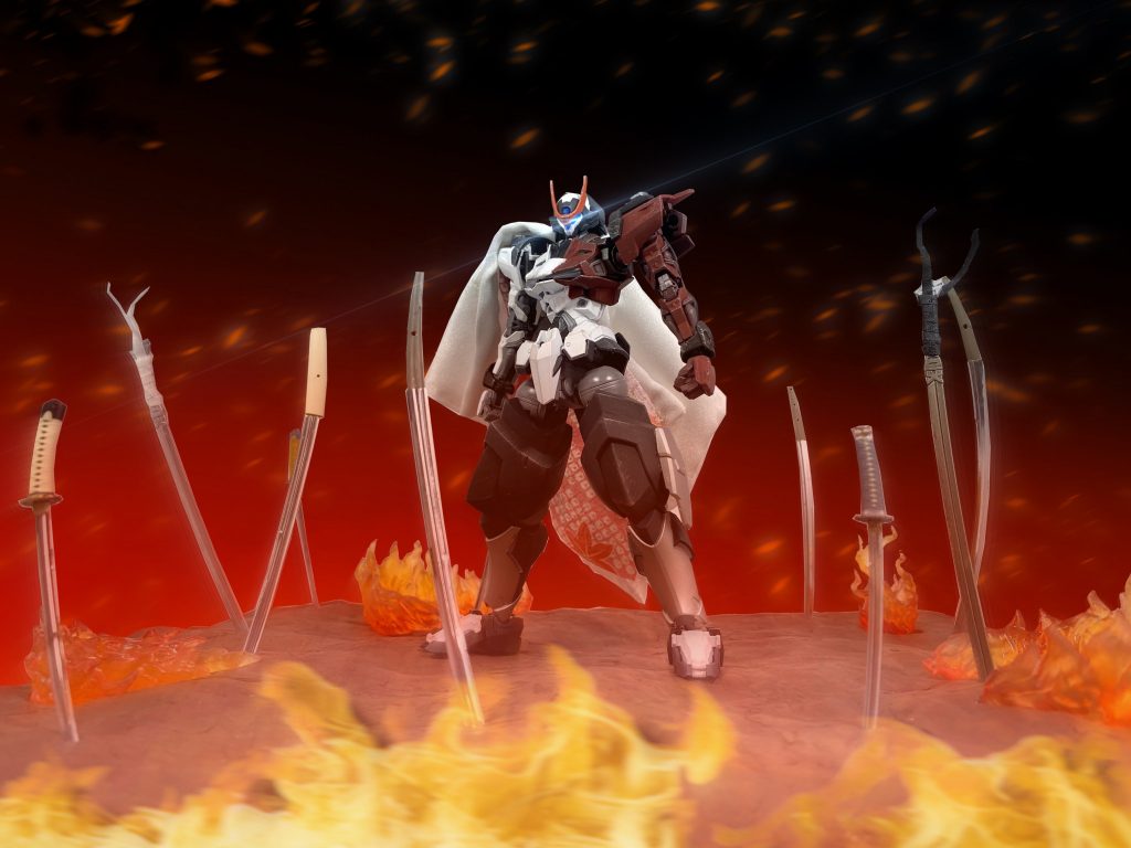 無元の剣製[つむかりむらまさ]常時発動型である必殺技の奥義にあたる戦術。これは基本的には仮想展開されている無元の剣製を、フィールドのテクスチャを一時的に上書きする形で顕現させるというもので、使用すると村正を中心として一定の範囲が、無数に刀の突き刺さった燃え盛る荒野に置き換えられる。「鍛造無間の如く……ってな」