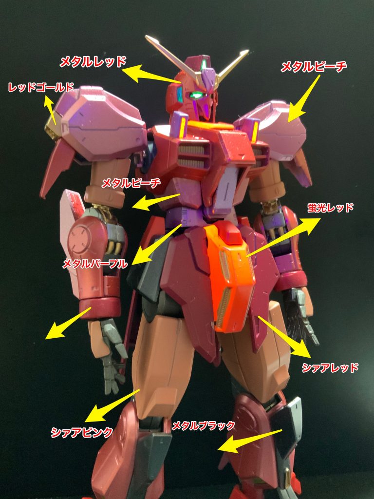 真っ赤じゃ無くて同系色の塗り分けしました