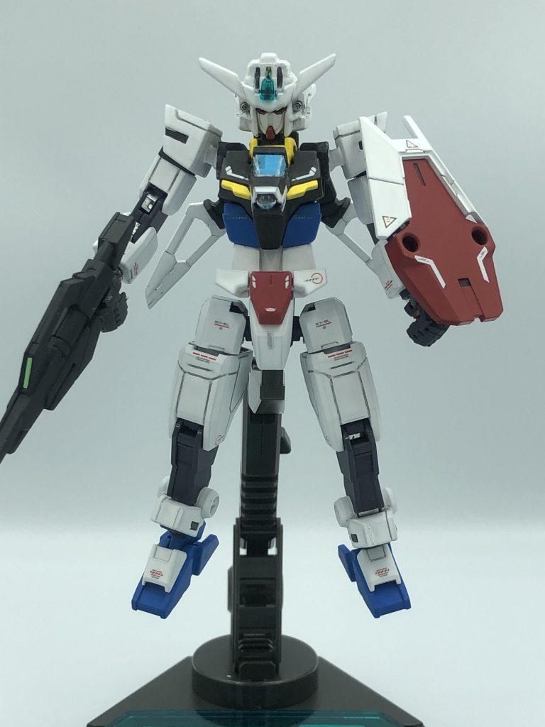 全身像。プラ板工作やスジ彫り、デカールなど、一作目にしてはかなり良い出来になったのでは?!何度もやり直して良かった…!リライズコンの期限もあるし、どこまで改造にチャレンジするか迷いましたが、せっかくだからやりたい事を全部やってみようと思ってあれこれ挑戦しました。(結果的に2ヶ月近くかかりましたが、反省はせぬ((( ^ω^ )))