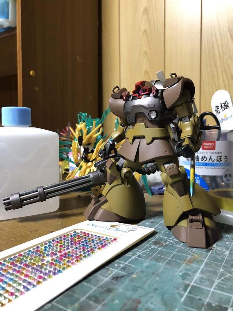 写真撮り忘れが多く、これは完成間際。パイルバンカーは鉄焼け表現をしたかったんですが、クドくて全然違う感じになったのでやり直しました💦