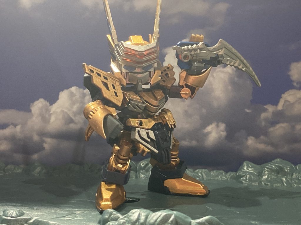 ブレイブインすると変身できます。サージェントヴェルデバスターを素体にプテライデンオーのシルエットに寄せたつもりです。