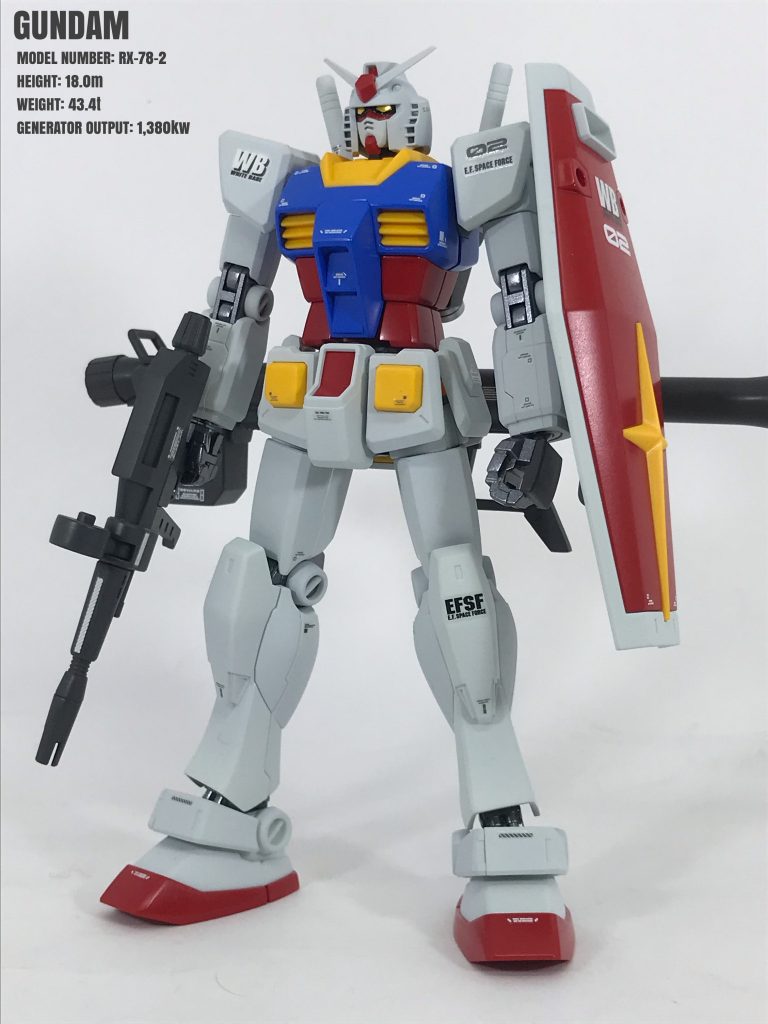 ガンダム:ジオン軍からは白い悪魔と恐れられたアムロ君の機体ですね。こちらは何も手を加えずストレートで作成しました。