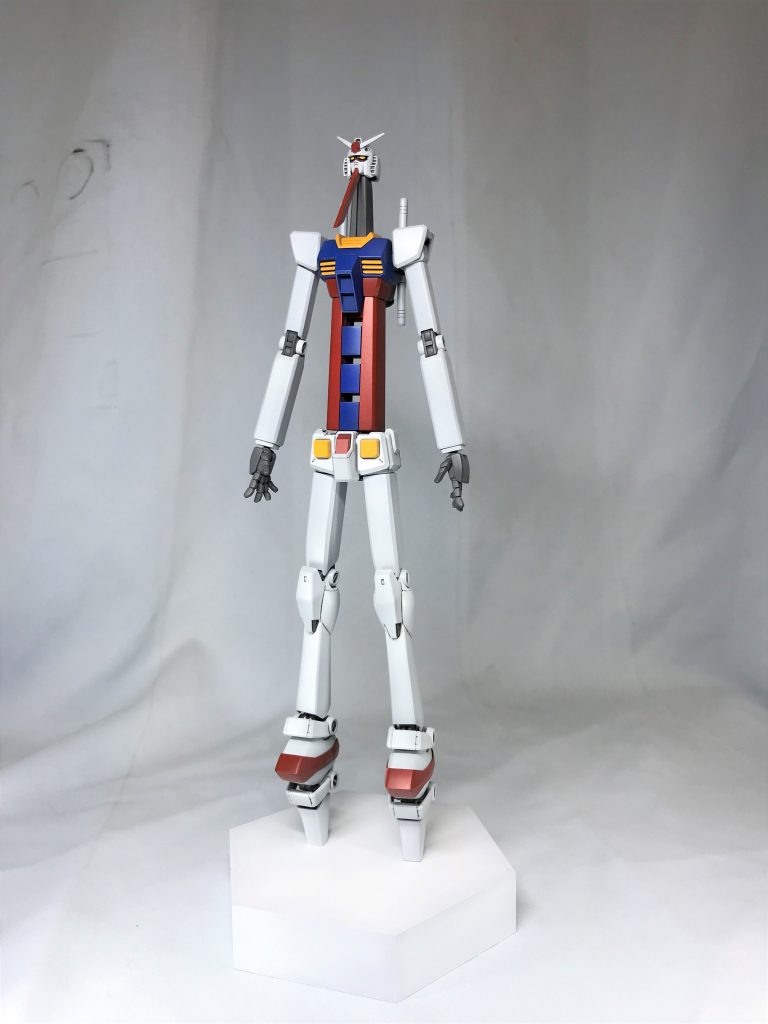 各部位15ミリから40ミリ延長しています。細身ですが腹部は3つのブロックを挟み込んだ三段腹になっています。