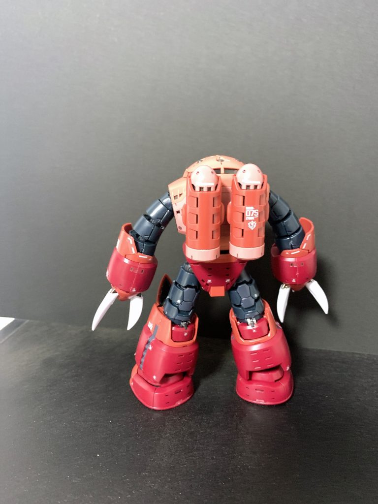 最近はガンダムマーカーエアブラシシステムを使っての塗装にハマってましたが、今回は塗装なし、墨入れのみとしました。純粋にRGならではのカラーの濃淡を味わいたかったのです。（塗装技術が無いのが1番の要因です💧）