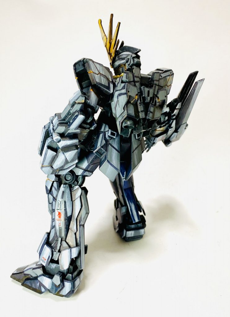 HG 1/144SCALE◇機動戦士ガンダムユニコーン バンシィ ユニコーンモード マリーダ仕様◇コミック調リタッチ立体絵画風◇塗装済み完成品LED電飾付き–5枚目/制作者：H4co Y