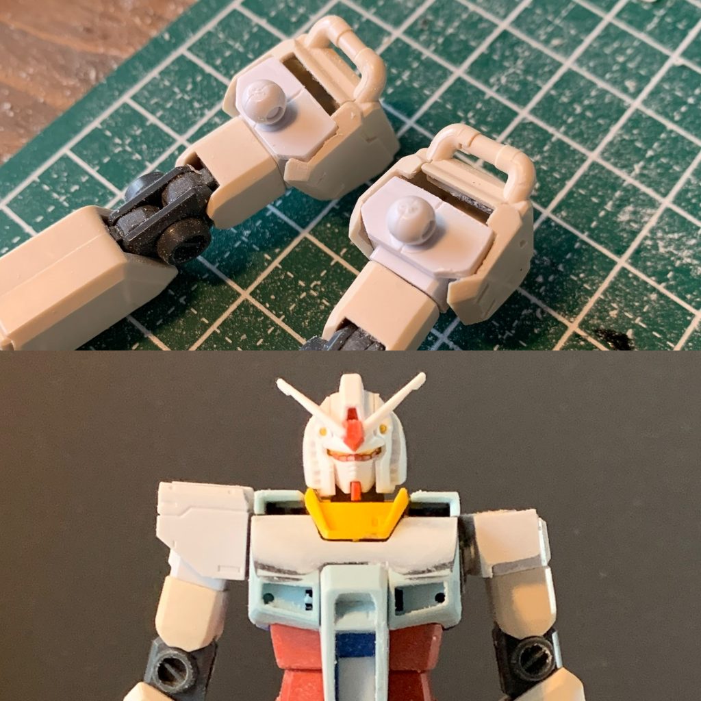 肩もオリジンガンダムの関節を活かし、ジム改の物を被せています。