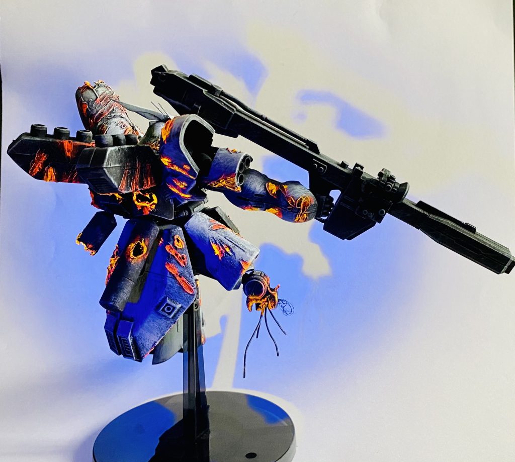 HGUC 1/144SCALE◇MSN-04 SAZABI サザビー 逆襲のシャア◇2次元彩色コミック調タッチ◇ダメージ加工塗装済み完成品–5枚目/制作者：H4co Y