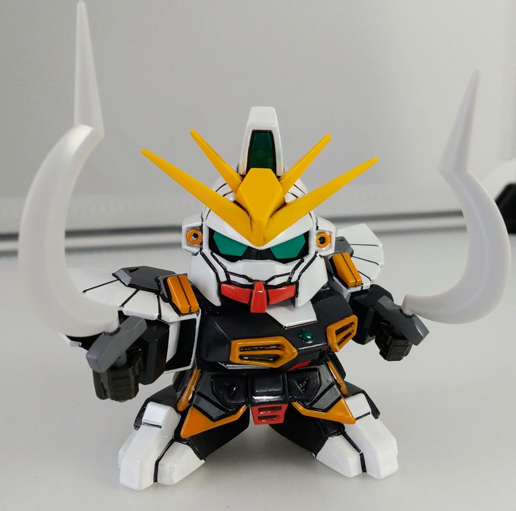 新水性ホビーカラーの筆塗り＆マッキー極細にて墨入れ。(これくらい太い墨入れでもカッコ良し)