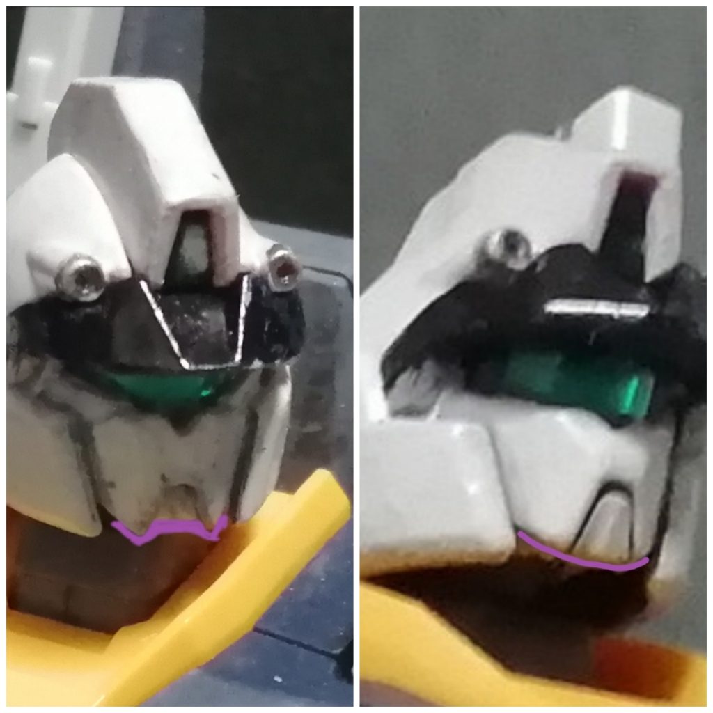 比較写真 左after 右beforeジェガン風からジムカスタム風になった気がする