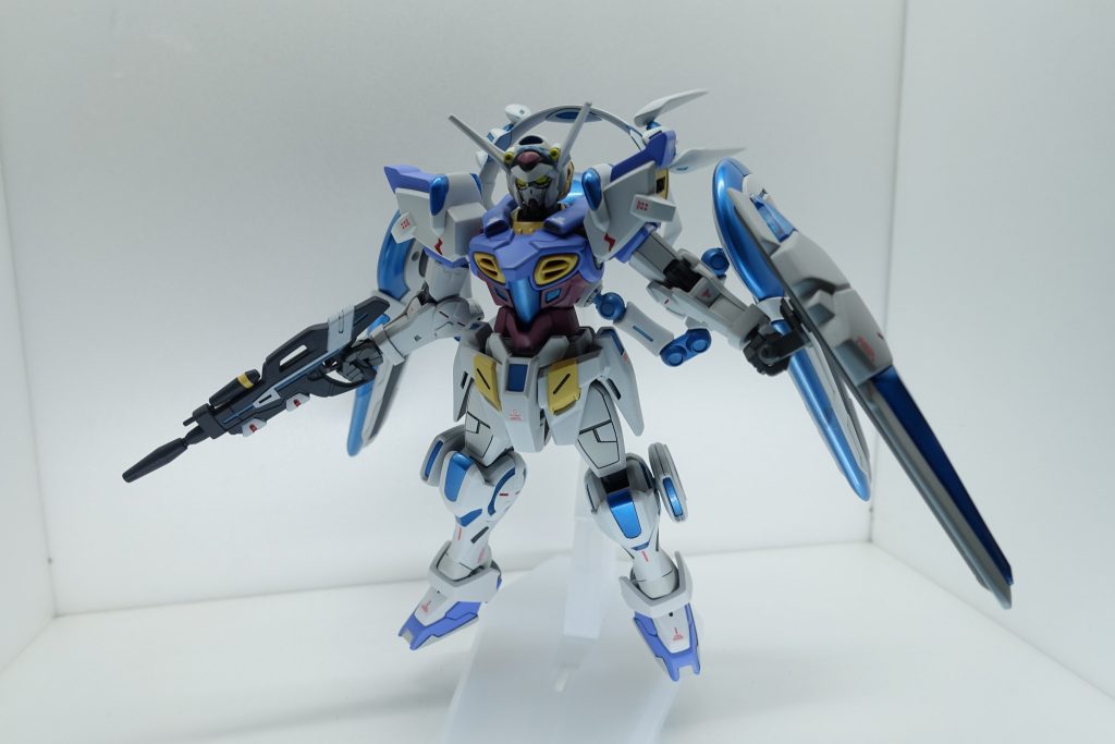 バックパック装着状態１　　　　　　　　　　　　　　　　　　　　　　　　　　　シールドは持ち手を自作してます。