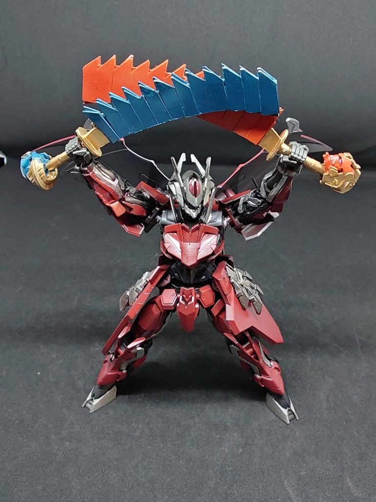 アグニ&ルドラはプラ板を使用し製作m(_ _)m頭部はアグニはバルバトスの頭部パーツを使用しルドラはバルバトスの頭部パーツがなかったのでヴィダールの頭部パーツをいじった物を使用しましたオリジナリティがあっていいと思ったので頭部パーツの変更はしませんでしたm(_ _)mアグニのカラーが明るかったかな‥‥