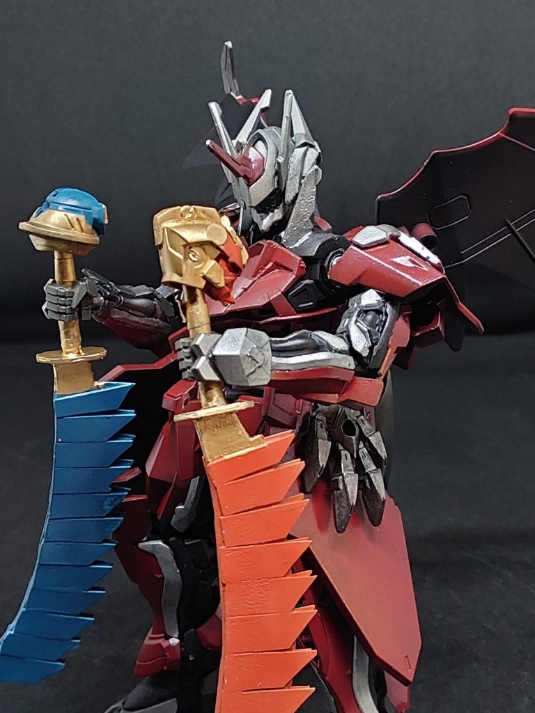 最後に分かる人には分かるワンシーン個人的に好きなシーンですね(・∀・)ロードアストレイ・Dフレームの閲覧ありがとうございます(^^ゞロードアストレイダブルリベイクの本体が良すぎてガッツリ改造できませんでしたがシンプルにまとまったのでよかったです　モチベーションの低下が多かった時期もありましたが無事にリライズコンに投稿でき安心できました以上カルシウムボンバーでした(´・ω・｀)