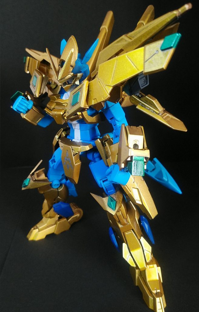 お待ちかねのゼヴォリューション！公式絵風こっちは余剰なしの追加パーツのみでなれます。特に大きくシルエットの変わる肩が難問でしたが絶対に差し替えにはしねぇという意志で作成。どこまでＸ抗体の要素を追加するか思案してこのように。頭部を盛れなかったのが心残りです。