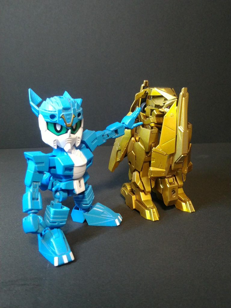 昔はＳＤ→リアルのギミック持ちを素体にしようと思ってましたがコアガンダムが出てくれたおかげでアーマー⇔デジメンタル両立問題が解決しそうだったのでＳＤに落とし込んだところ満足いくものに。プラネッツシステムのおかげで換装が容易になったので”今後”につなげることが可能に。さて、次はデジメンタルアップです。