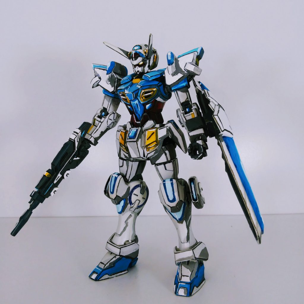 成形色を残しつつ、影色とハイライトをアクリルガッシュで塗りました。