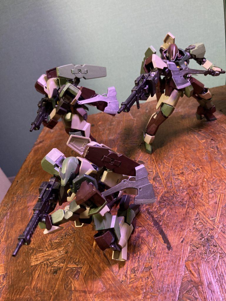 射撃援護！！！(こちらも汚し前に遊んでしまいちょっと違う。)以下制作工程は主にストーリーの方で載せてますので少量載せさせていただきます。