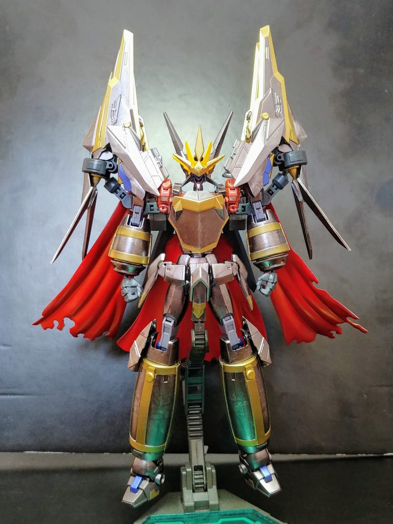 今作はもちぞら模型店さん主催の「完璧なあなたコンペ」と、ガンスタさんの「リライズコン」に参加するために作成した機体です。モチーフは「トップをねらえ」より「ガンバスター」です。