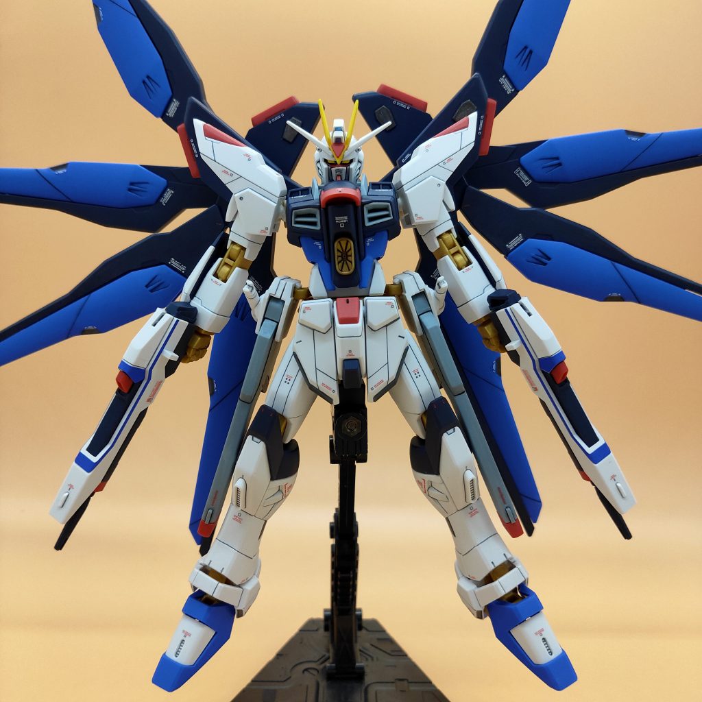 特徴的な背中のスーパードラグーン。ここは同じパーツの処理が続いてちょいと辛かったです。でもこの圧巻の姿を見て達成感半端ないです。