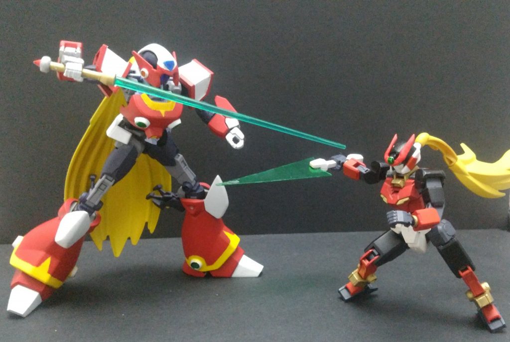 アルスコアガンダムくんとゼロVSオメガごっこアーマーはアルスコアガンダムにも装着できてますが、ポニテは引っかかってるだけです。