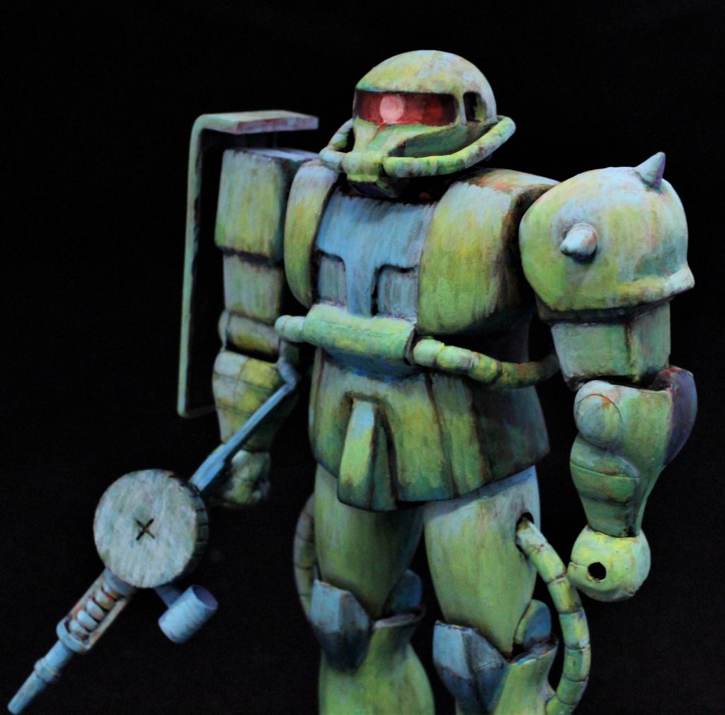 結果的にかなり厚塗りになってしまい、レインボー下地の意味はあまりなかったかもしれません。この技法を生かすにはかなり練習が必要だと感じました。