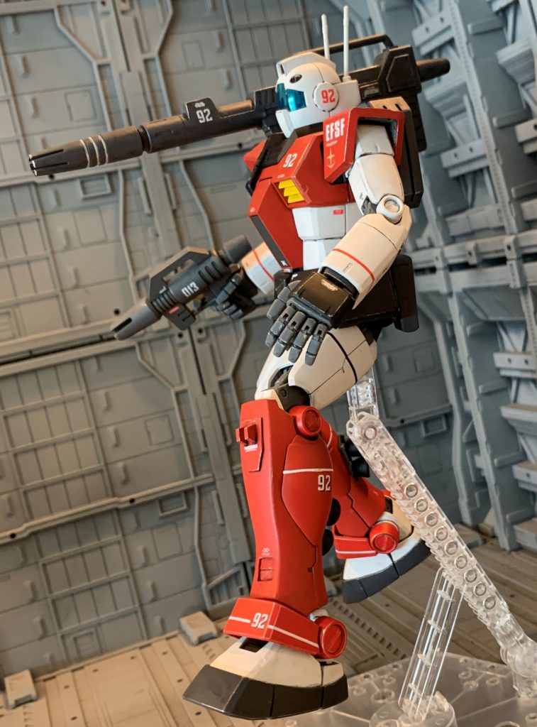 最後は何故かプレバンの愚痴になってしまいましたが(苦笑)、キット自体の出来は素晴らしいですし、そもそもジムキャノンを純正品のインジェクションキットで出してくれただけでも十分ありがたい事ですね。最後までご覧いただきありがとうございました。