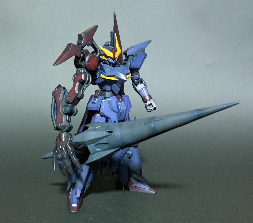 左腕パイプはWAVEのAスプリング3に置換、細いパイプはアルミ線1.5武装については少しウェザリングしすぎた感じが…