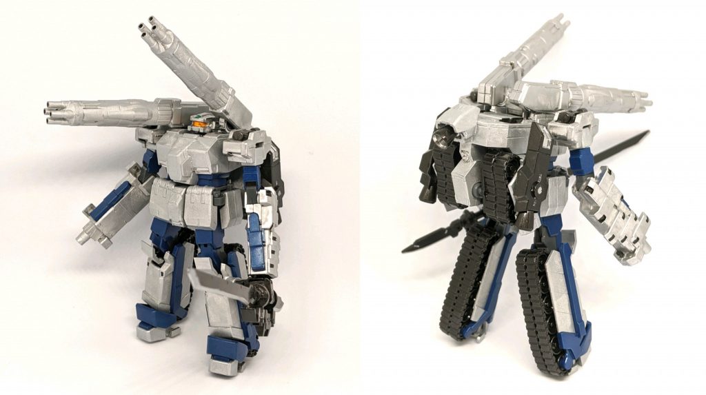 白ノ使い魔「ホワイトファミリア」(コード.FW)「ブルーファミリアと異なり近接戦に特化したロト、近接戦特化に伴い背部に装備されたブースターユニットが可動式となり高い姿勢能力と機動性の確保に成功している。」ブルーファミリアと左右非対称なカラーリングで塗装、それぞれ性能が異なる兄弟機をイメージしてみました。