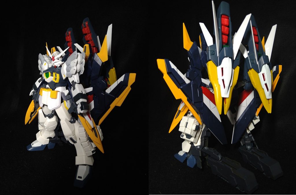 前面・背面５機の特性を持つことで近・中・遠距離戦に対応可能な使用にしてある基本的な固定武装は頭部バルカン・腰部バスターシールド・背面ドラゴンファング・下半身ミサイルポッドでなっており、脚部に無限軌道のキャタピラで地上を素早く動き、背面のウィングスラスターにて飛行可能でありハイパージャマーで　レーダーを狂わせる 