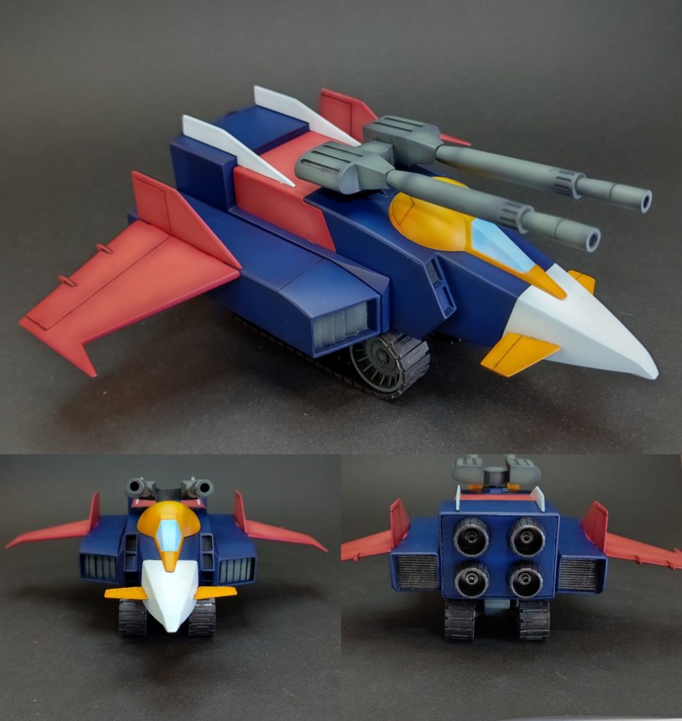 Gファイター左右のインテーク前後とバーニア内部ににプラ板や市販パーツでディテール追加