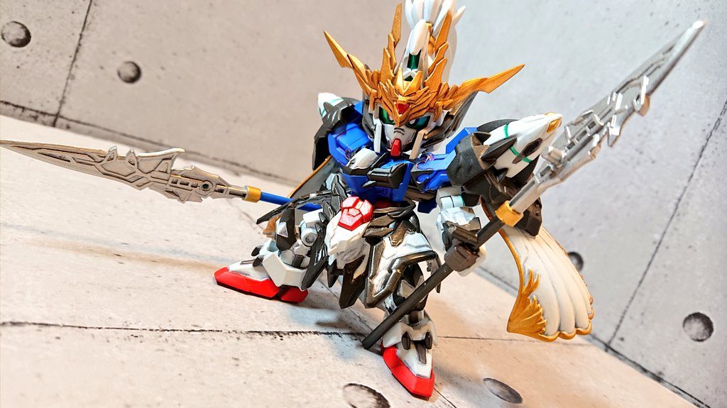 得物は延長して槍にしました。左右で長さが違います。