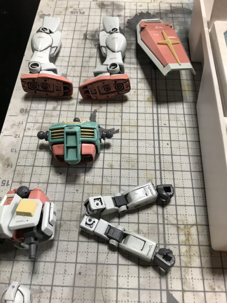 水転写デカール貼り作業工程
