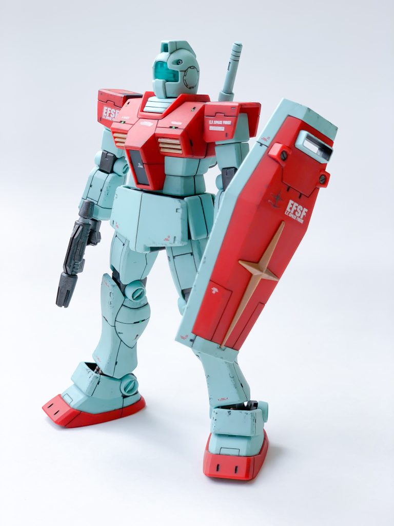 HGUCジムを簡単筆塗り部分塗装で仕上げました–3枚目/制作者：@praZo001