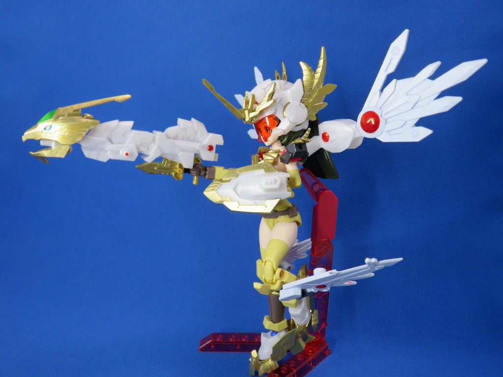 銃の保持にサブアームを当てているので、片手でも狙い撃ちポーズを決められます。