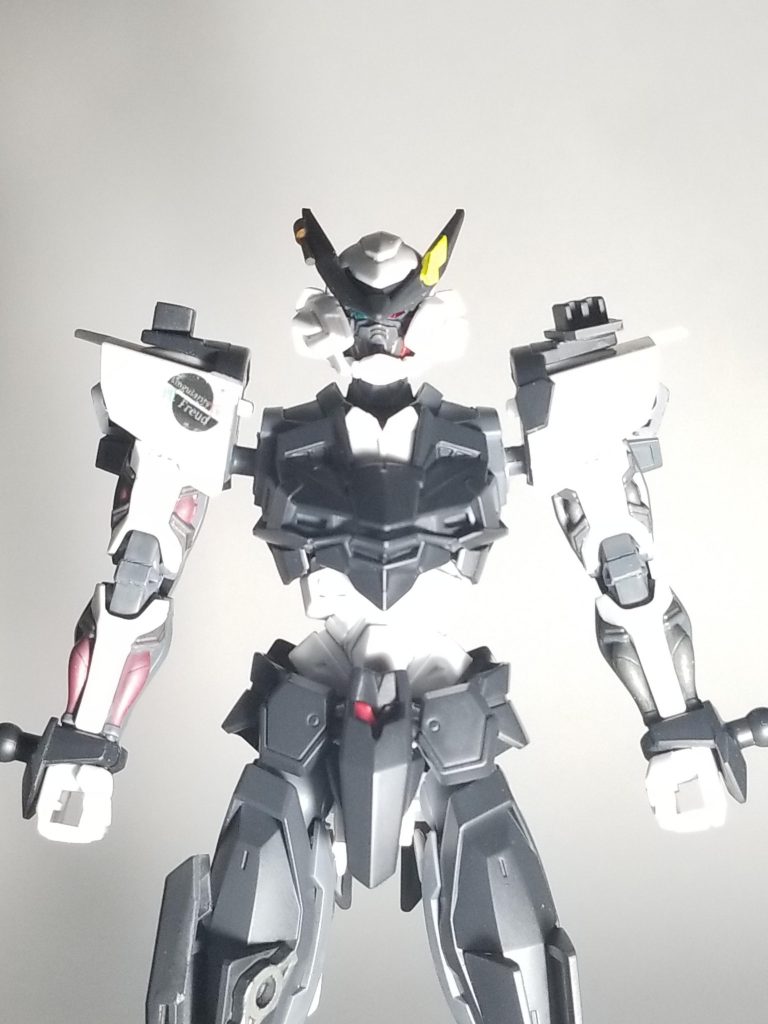 理性=緑、本能=赤のカラーイメージでオッドアイ化。右肩にはオリジナルデカールも貼ってあります。